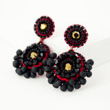 Black dainty beaded earrings