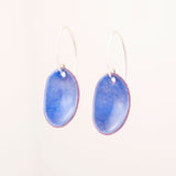 Hydrangea blue petal drop earrings | Simple enamel earrings
