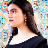 Unique statement earrings black tie wedding event