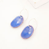 Hydrangea blue petal drop earrings | Simple enamel earrings