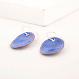 Hydrangea blue petal drop earrings | Simple enamel earrings