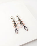 Silver long chain dangle earrings by Exquistry, handmade in Seattle