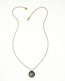 Unique glitter swarovski necklace | black gold brass delicate necklace