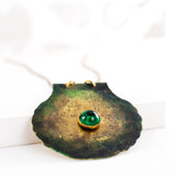 Scallop shell necklace | Green pendant