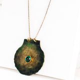 Scallop shell necklace | Green pendant