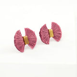 mauve tassel earrings