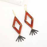 Geometric long earrings