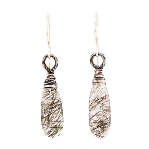 Rutilated quartz drop earrings