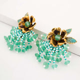 Mint sea green statement earrings