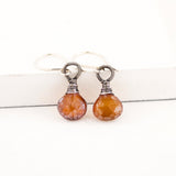 Brown orange stone earrings
