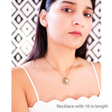 Vintage style gold tone brass necklace | custom rhinestone jewelry