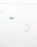 Turquoise Swarovski crystal silver dainty chain bracelet