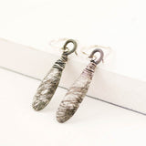 Rutilated quartz earrings with silver wire wrapping