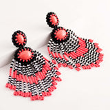 Orange statement earrings