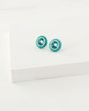 Turquoise, ivory stud earrings