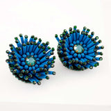 Green stud earrings