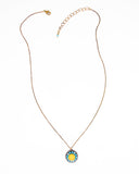 Yellow turquoise necklace | swarovski pendant with brass chain