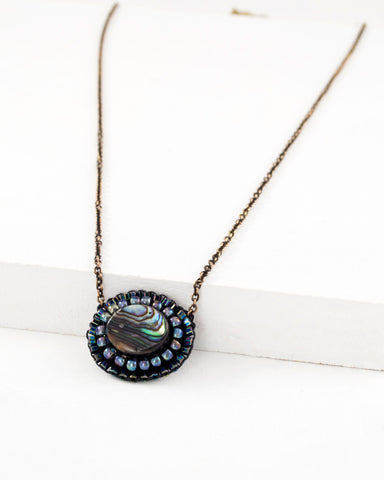 Handmade delicate abalone necklace by Exquistry
