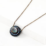 Abalone shell necklace and earrings set | Hand beaded