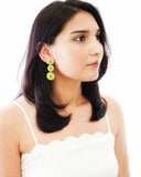 Yellow turquoise gold statement earrings