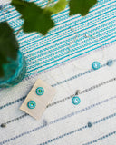 Turquoise Swarovski crystal silver dainty chain bracelet