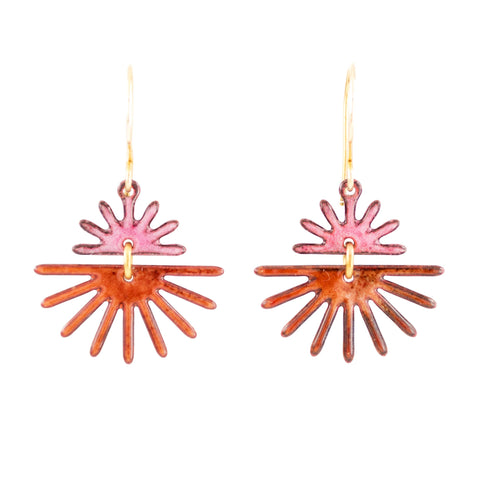 Burnt orange pink earrings