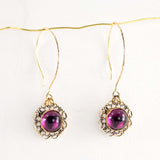 Purple drop earrings