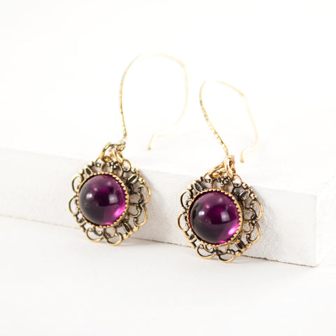 Eggplant colored earrings sale