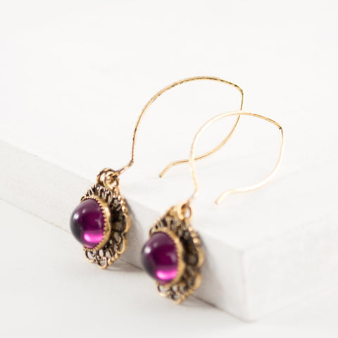 Eggplant colored earrings sale