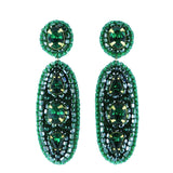 Emerald green statement dangle earrings