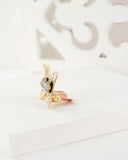 Crescent moon brass clip on earrings | hand textured studs