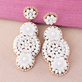 White big dangle earrings