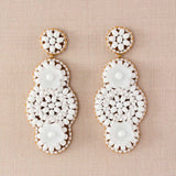 Boho bride hand beaded earrings