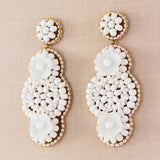 White statement earrings