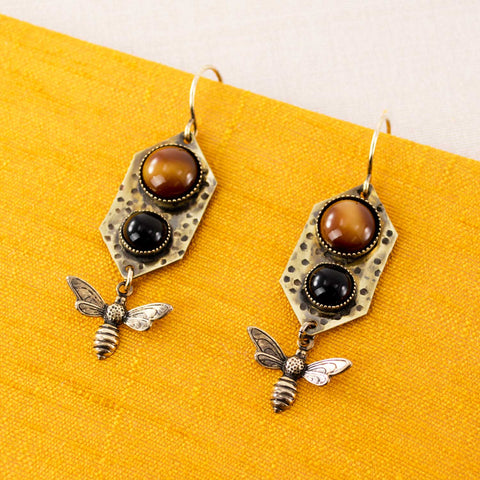 Honey bee earrings