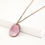 Blush pink enamel necklace