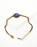 Purple gold bracelet | dainty swarovski beaded bracelet