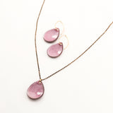 Light pink teardrop earrings | Blush enamel dainty earrings