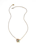 Vintage inspired floral choker | Mint Green necklace with brass filigree