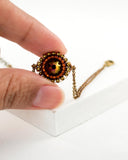 Delicate burnt orange Swarovski and gold brass bracelet