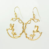 Gold earrings | Hummingbird earrings | Unique earrings
