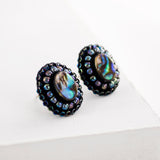 Abalone shell necklace and earrings set | Hand beaded
