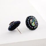 Beaded vintage style button earrings