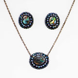 Abalone shell necklace and earrings