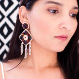 Tribal inspired bone and horn bead statement earrings
