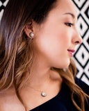 Gray blush swarovski delicate necklace
