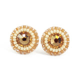 Beige stud earrings