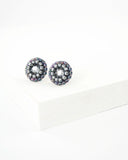 Gray tiny stud earrings | Unique swarovski studs