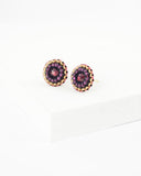 Burgundy maroon swarovski stud earrings