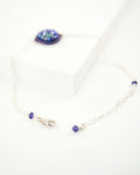 Dainty purple gray silver chain bracelet